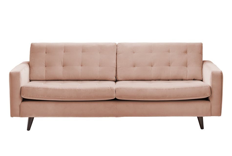 Mila Light Pink Velvet Sofa