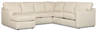 Rhodes Beige Fabric Medium Left Chaise Sectional