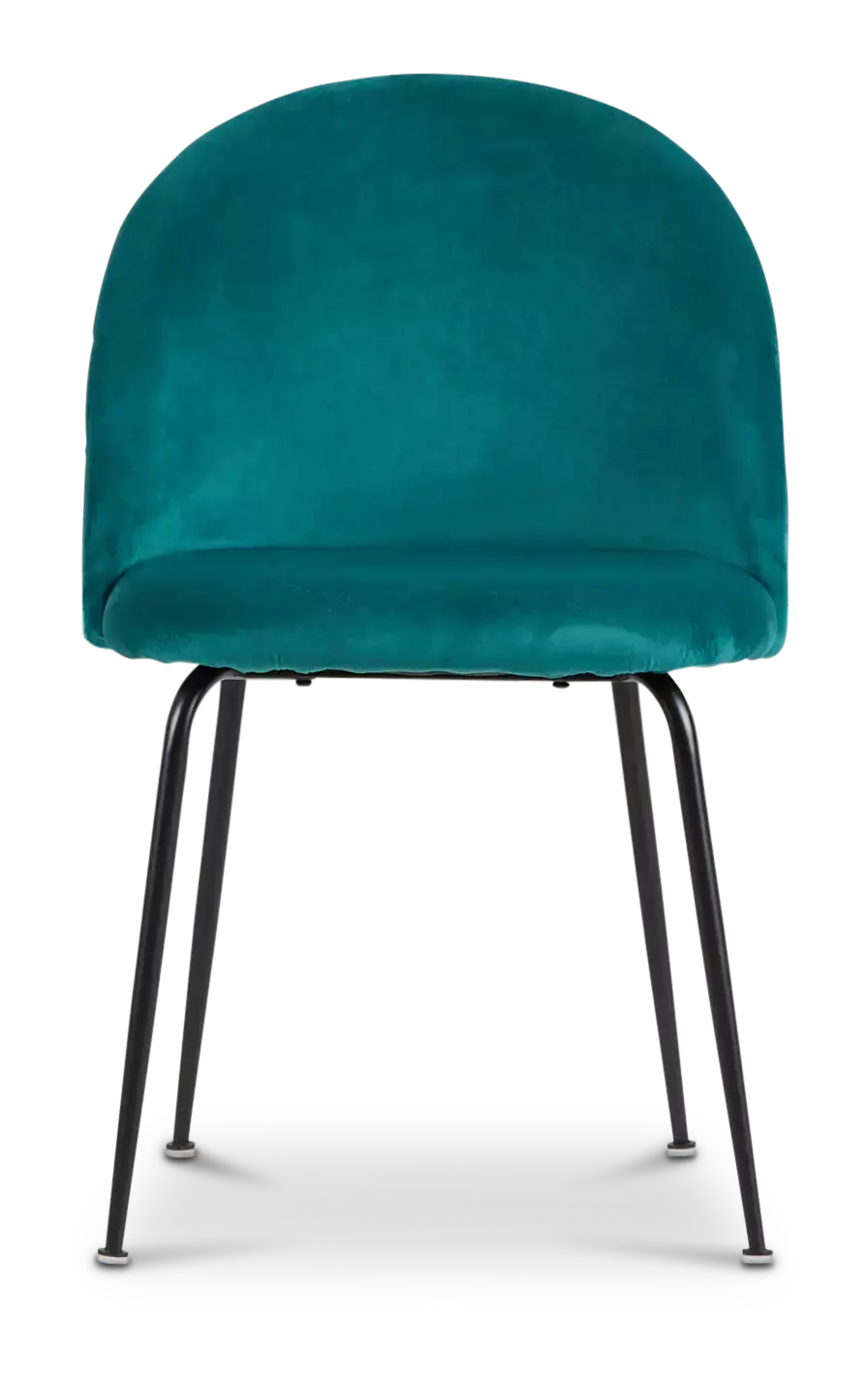 Capri Dark Teal Velvet Upholstered Side Chair W/ Black Legs Capri Dark Teal Velvet Upholstered Side Chair W/ Black Legs