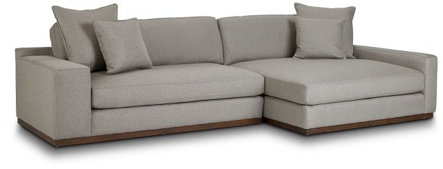 Mckenzie Light Gray Fabric Right Chaise Sectional