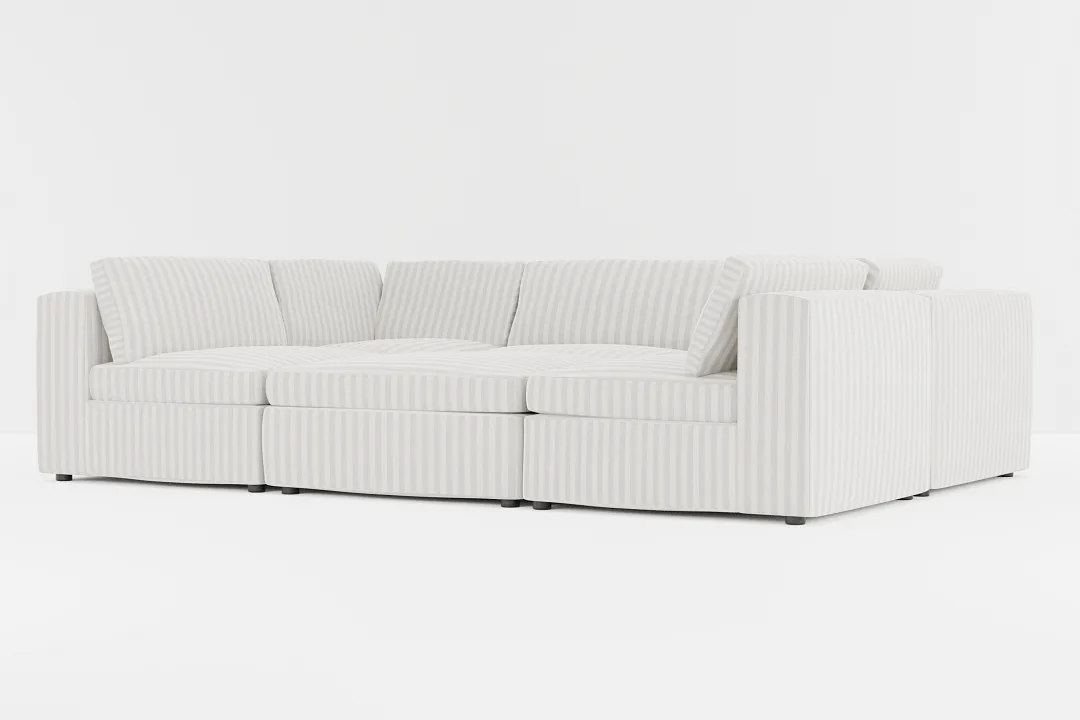 Destin Sea Lane Light Gray Fabric 6-piece Pit Sectional