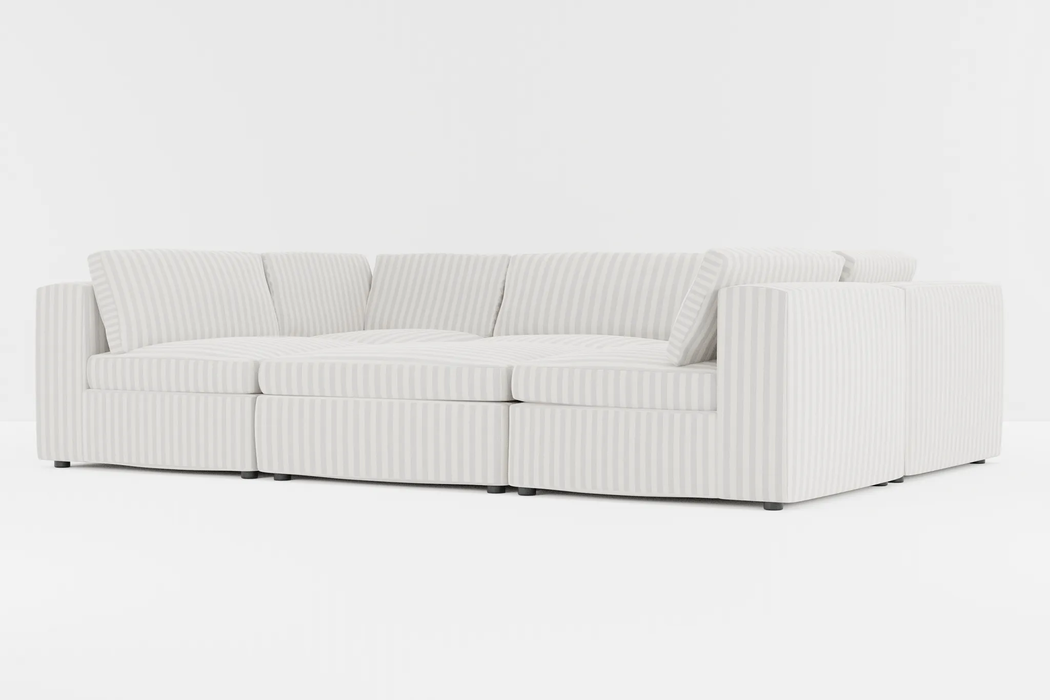 Destin Sea Lane Light Gray Fabric 6-piece Pit Sectional