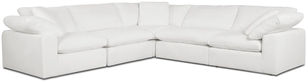 Nixon White Fabric 5-piece Modular Sectional