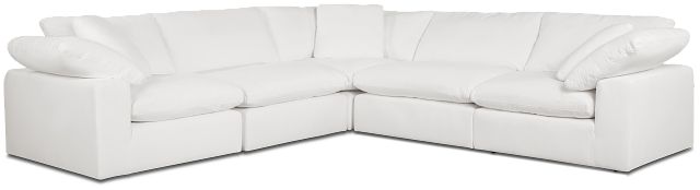 Nixon White Fabric 5-piece Modular Sectional