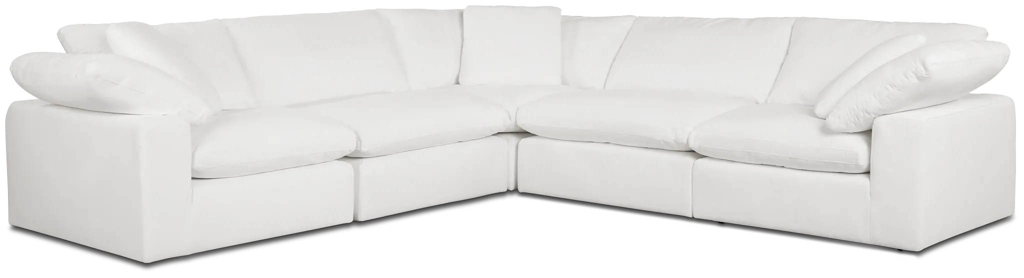 Nixon White Fabric 5-piece Modular Sectional