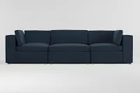 Destin Elite Dark Blue Fabric 3-piece Modular Sofa