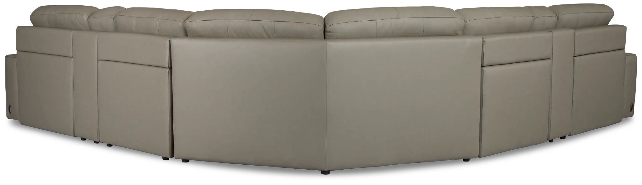 Rudy Gray Lthr/vinyl Large Tri Power 2 Arm Extension Chaise Sectional