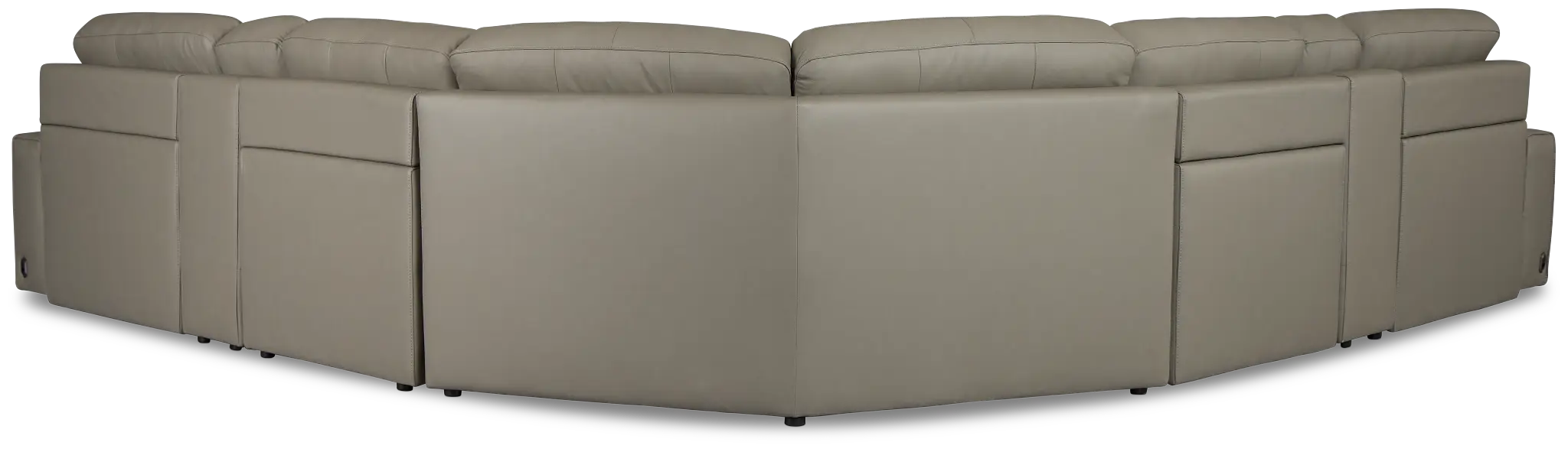 Rudy Gray Lthr/vinyl Large Tri Power 2 Arm Extension Chaise Sectional Rudy Gray Lthr/vinyl Large Tri Power 2 Arm Extension Chaise Sectional