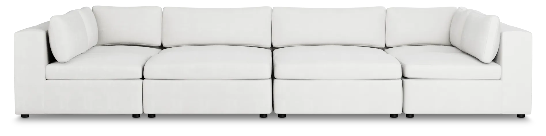 Destin Sutton White Fabric 8-piece Pit Sectional