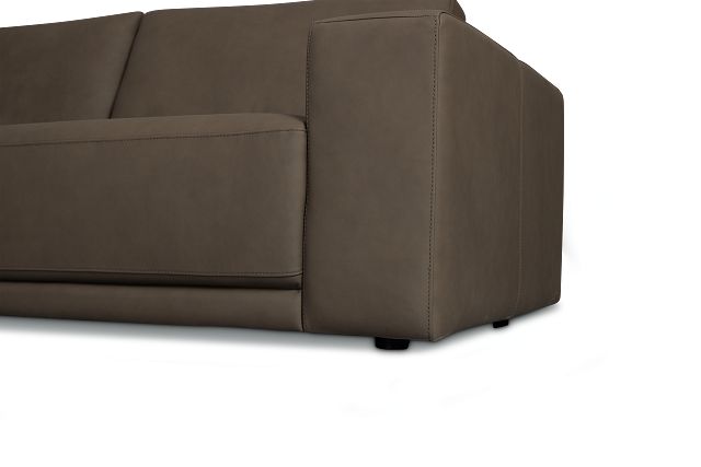 Kellan Dark Gray Leather Small Two-arm Sectional