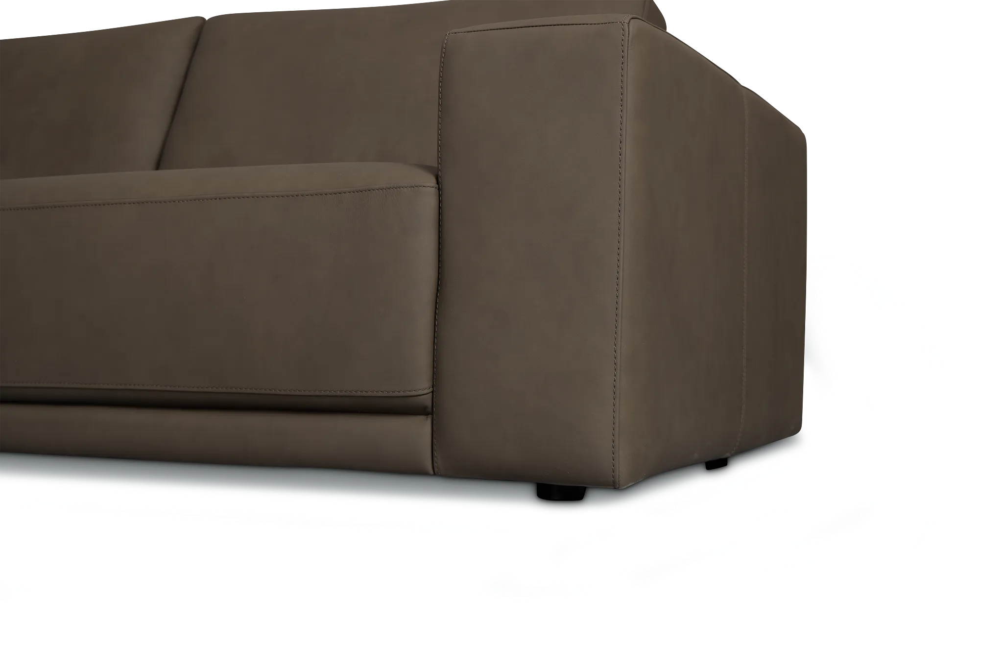 Kellan Dark Gray Leather Small Two-arm Sectional