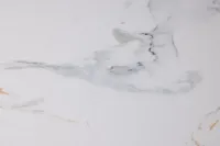 Merrick White Round Table With 4 Black Upholstered Side Chairs