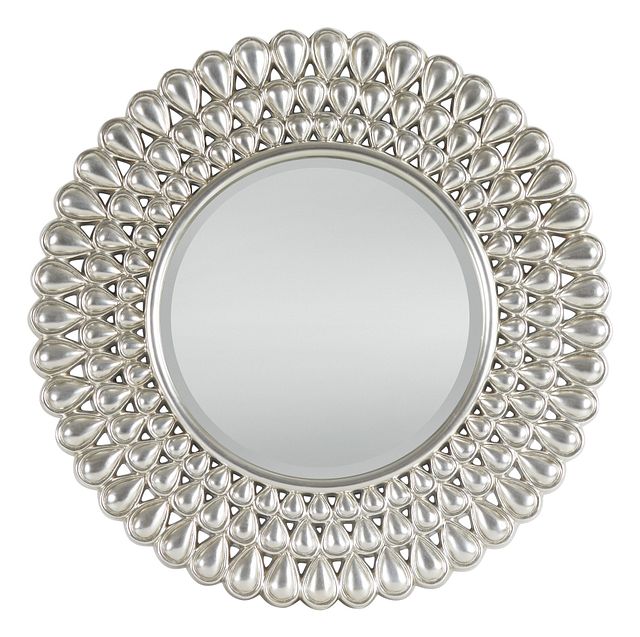 Vortex Silver Round Mirror