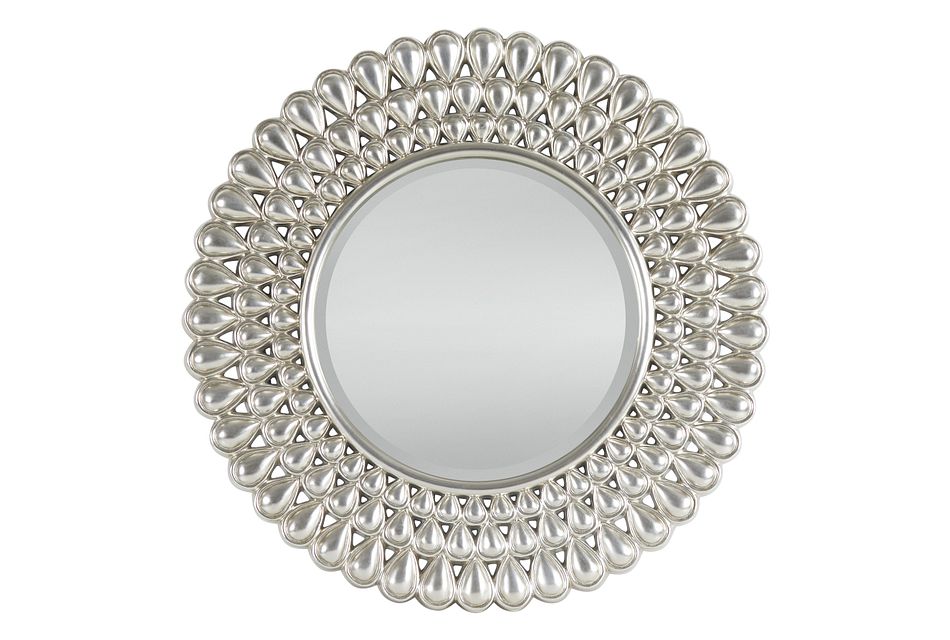 Vortex Silver Round Mirror Home, Round Mirror Silver