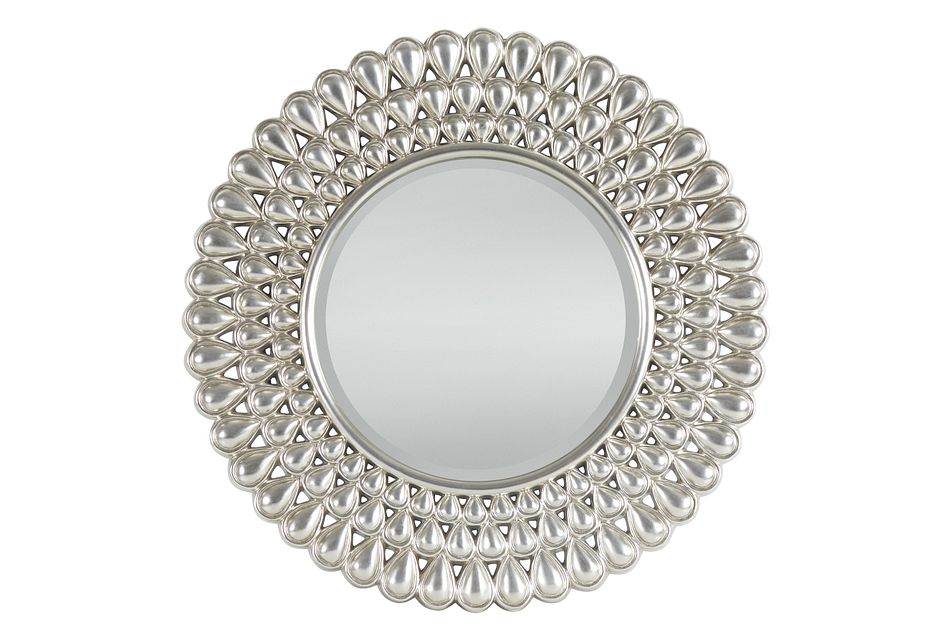 Vortex Silver Round Mirror Home Accents Mirrors City Furniture Vortex Silver Round Mirror Home, Round Mirror Silver