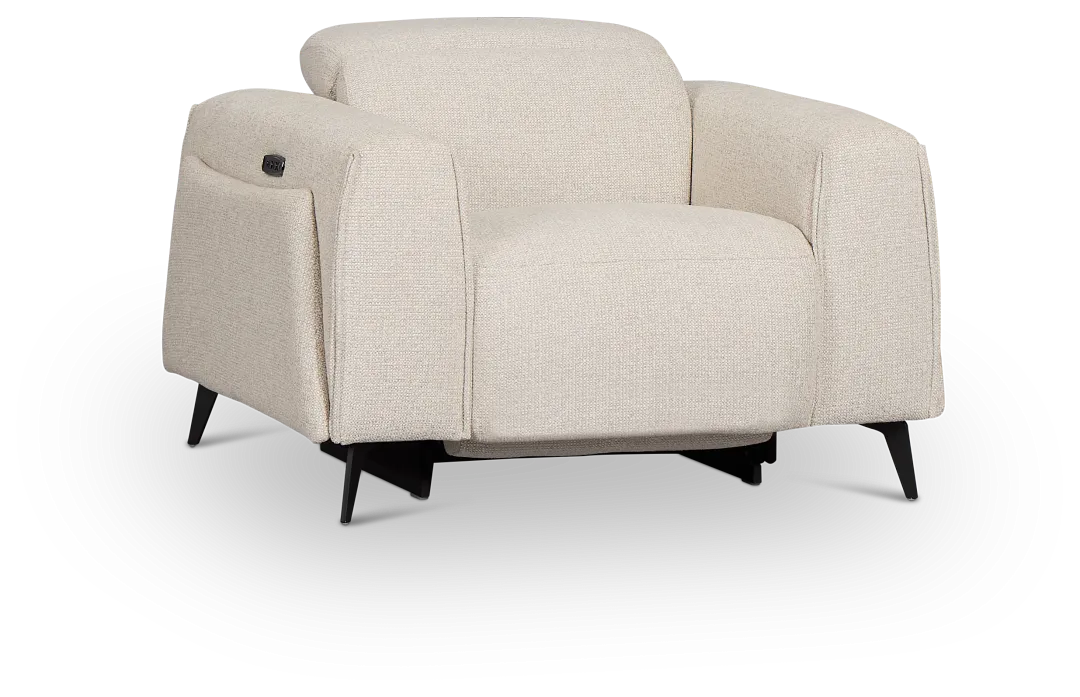 Reyna Light Beige Fabric Power Recliner