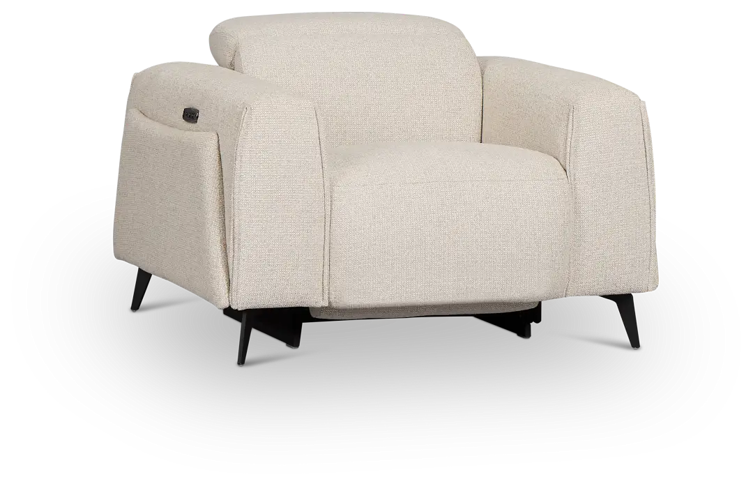 Reyna Light Beige Fabric Power Recliner Reyna Light Beige Fabric Power Recliner