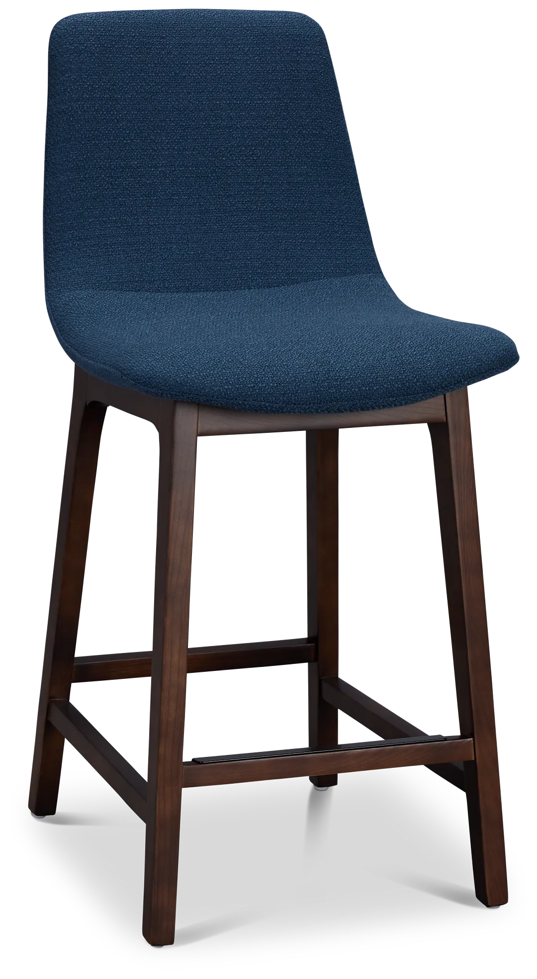 Hamilton Dark Blue Fabric 24" Upholstered Barstool
