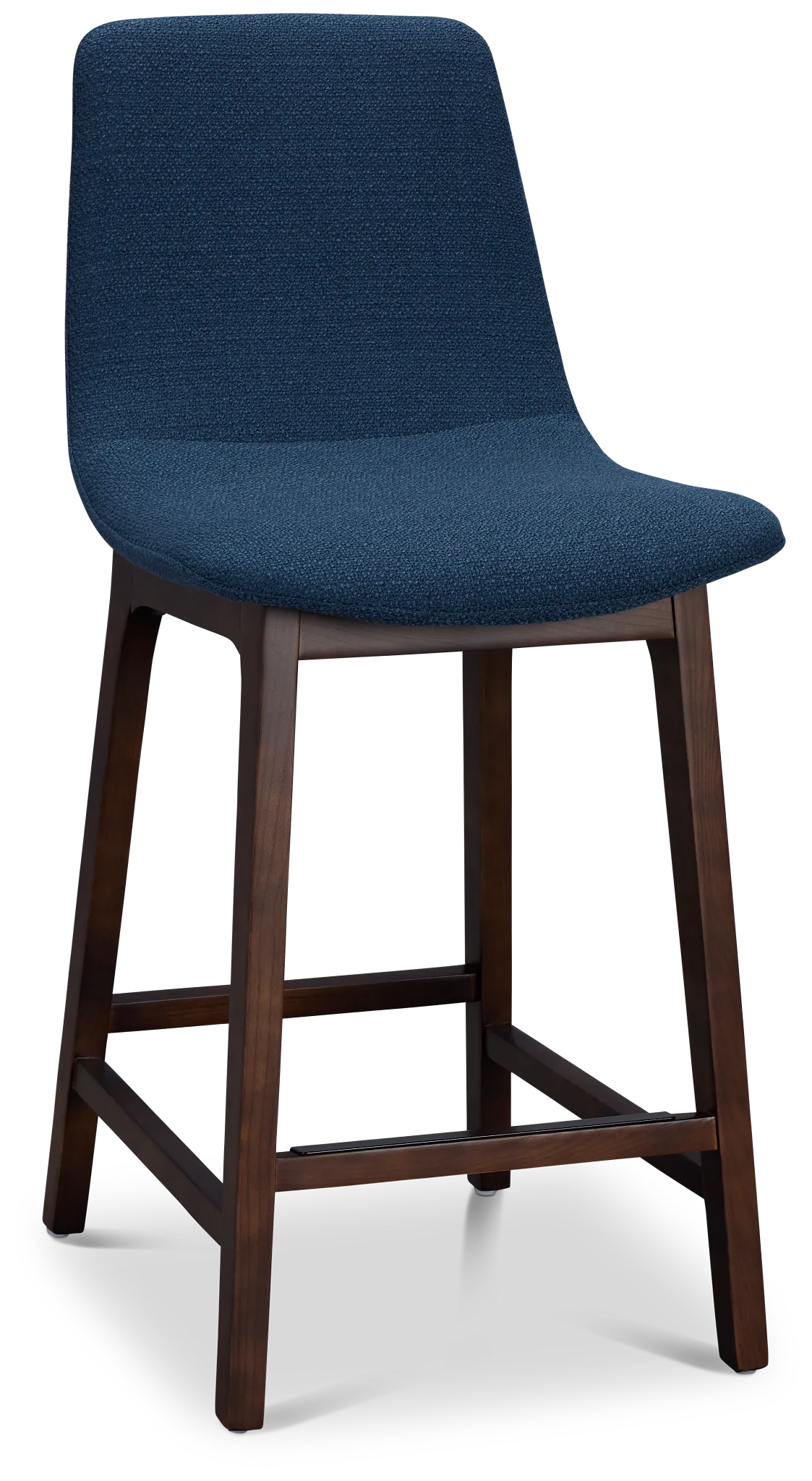 Hamilton Dark Blue Fabric 24" Upholstered Barstool