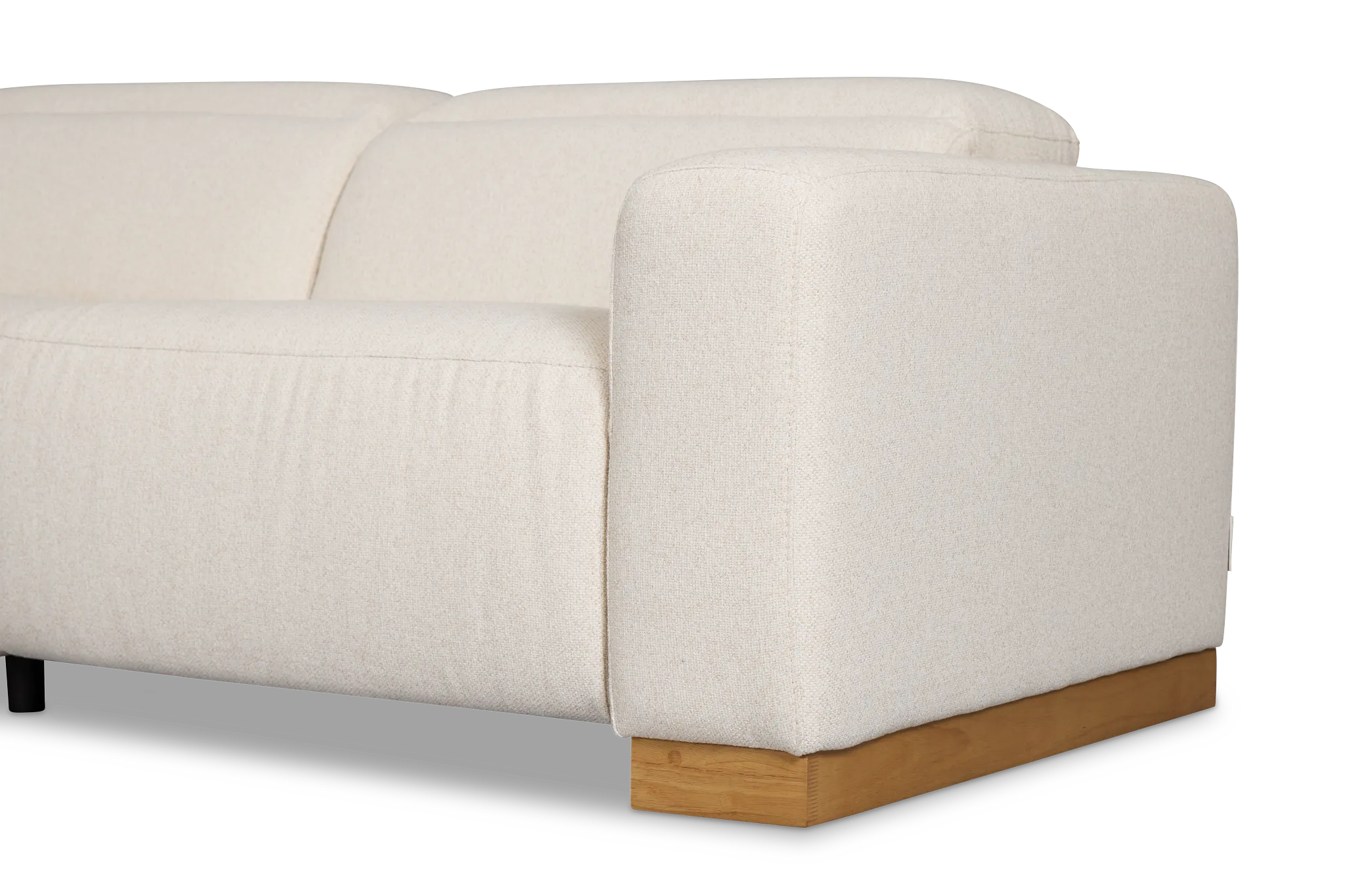 Leona Light Beige Fabric Medium Dual Power 2-arm Reclining Sectional