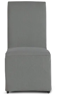 Destination Light Gray Long Slipcover Chair With Dark-tone Leg