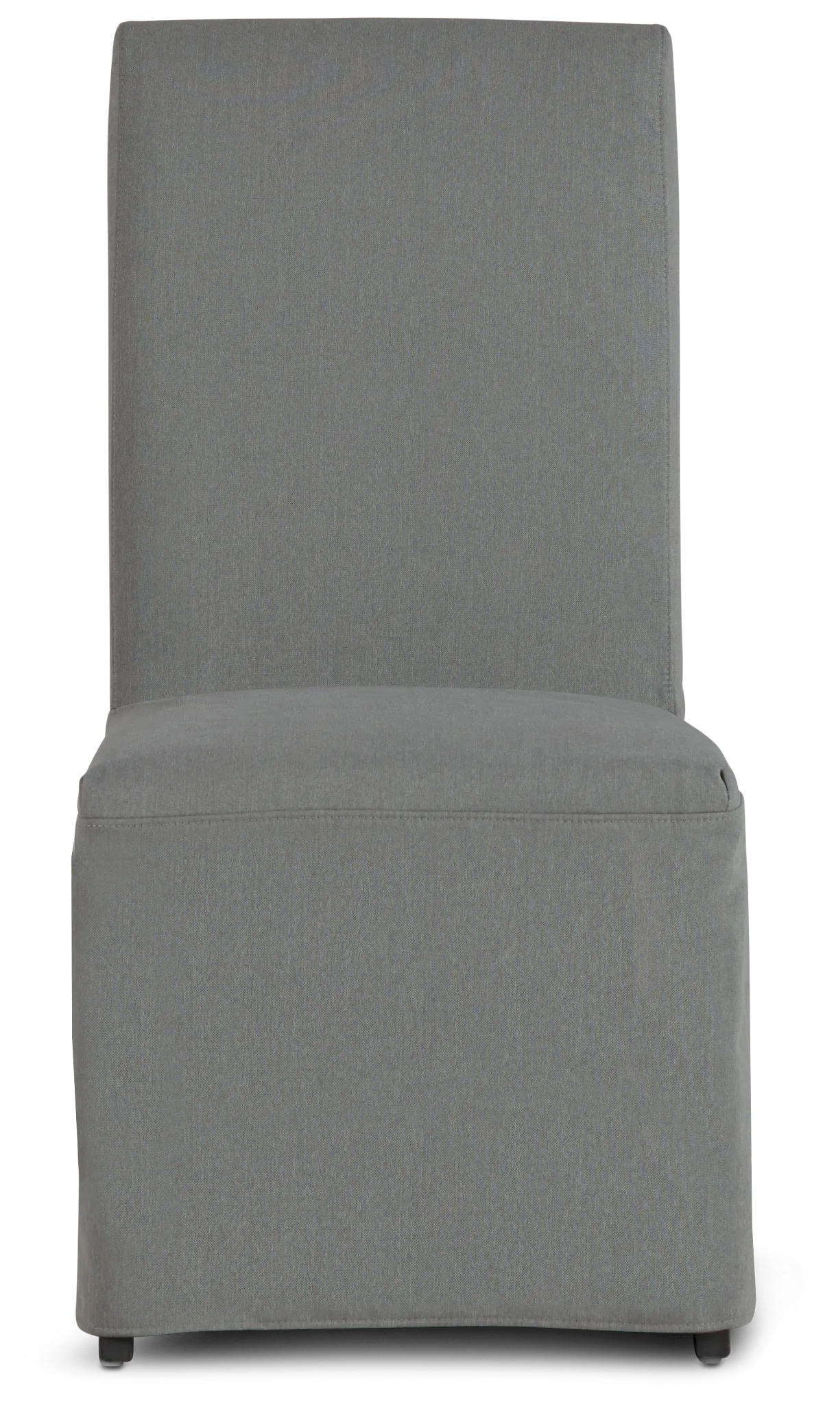 Destination Light Gray Long Slipcover Chair With Dark-tone Leg