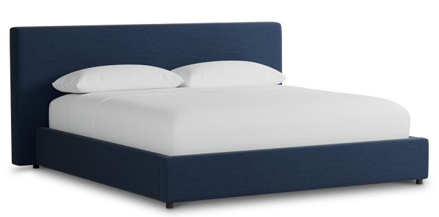 Grayton Peyton Dark Blue 44" Upholstered Platform Bed