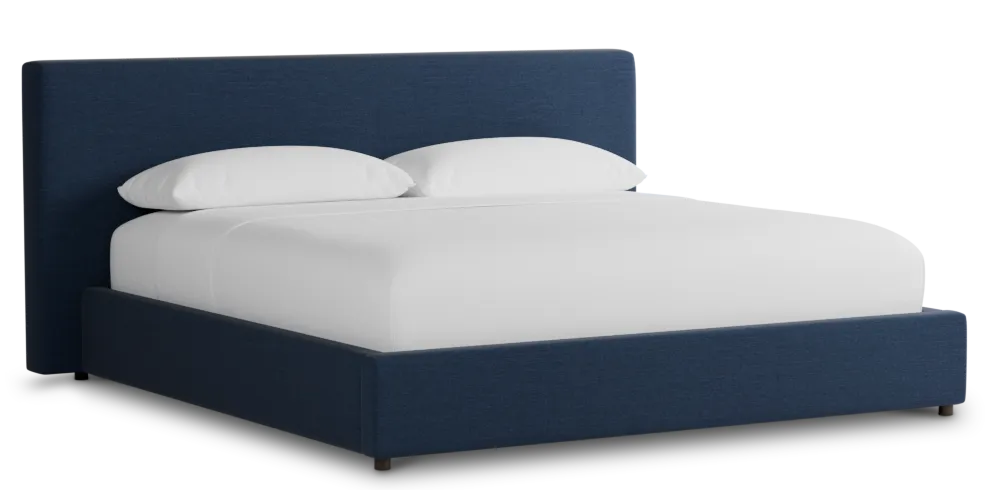 Grayton Peyton Dark Blue 44" Upholstered Platform Bed
