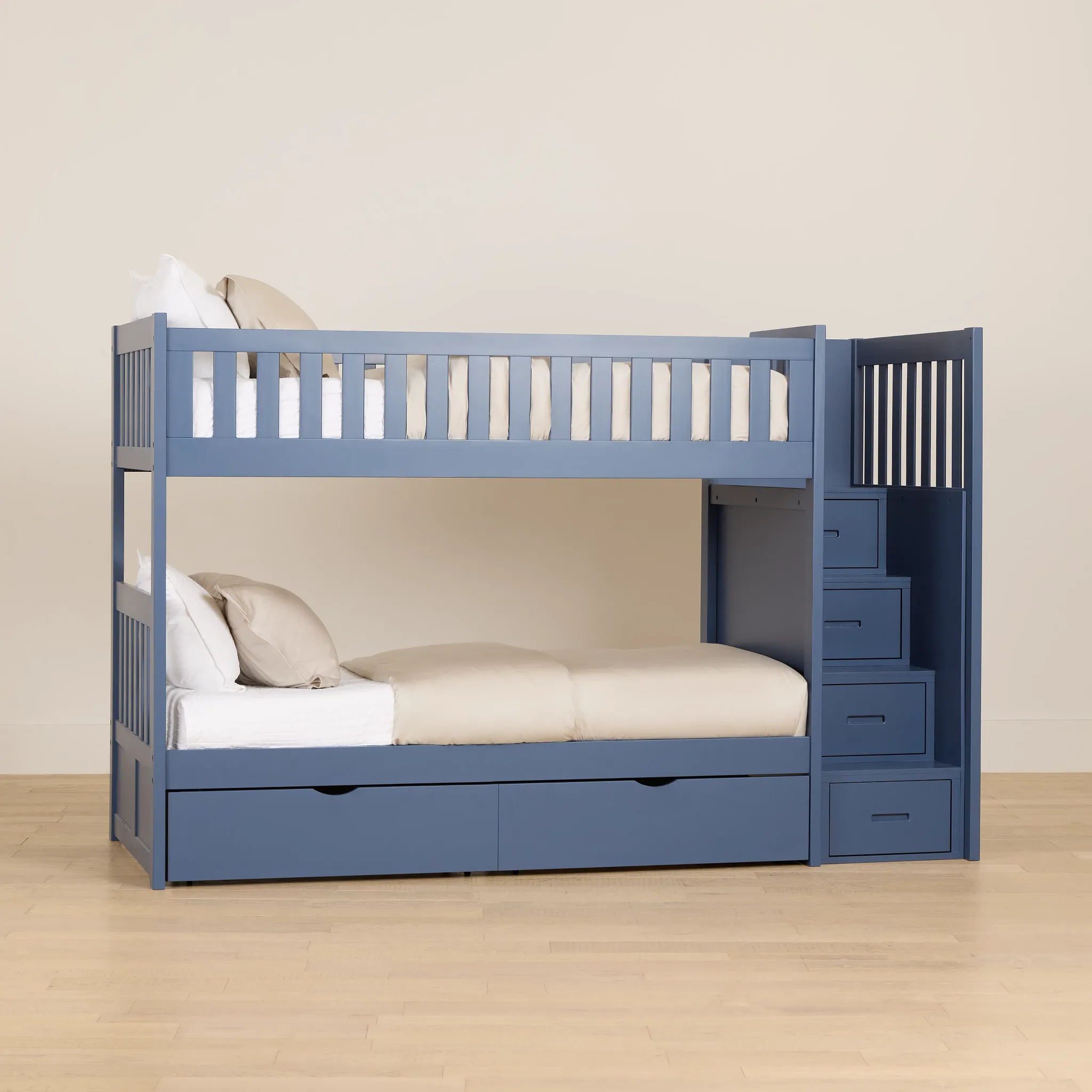 Charleston Dark Blue Step Storage Bunk Bed