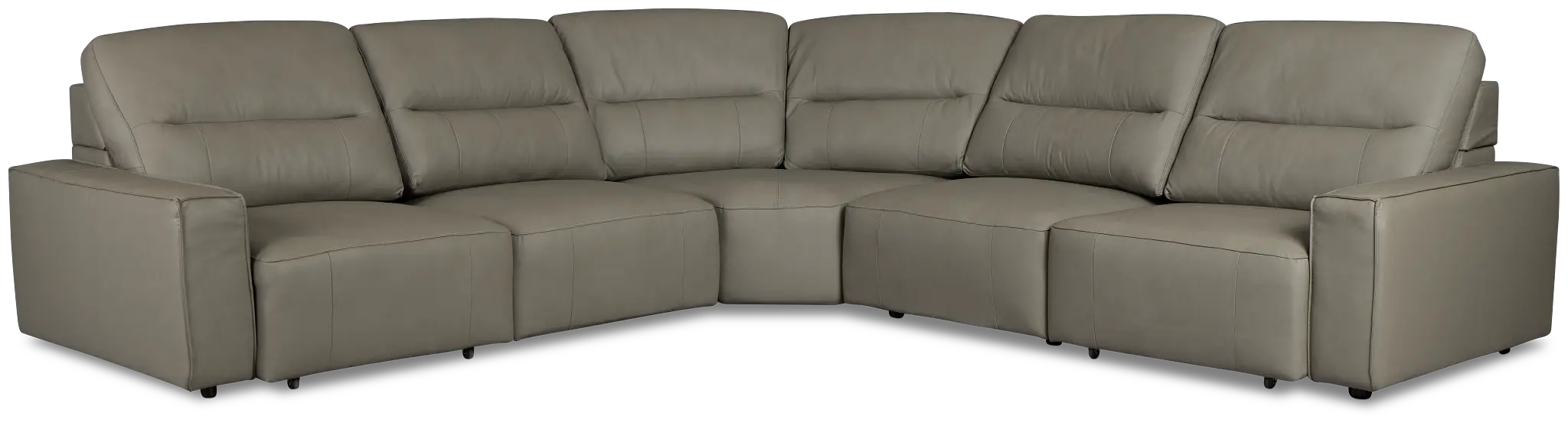 Rudy Gray Lthr/vinyl Small Two Arm Power Extension Chaise Sectional Rudy Gray Lthr/vinyl Small Two Arm Power Extension Chaise Sectional