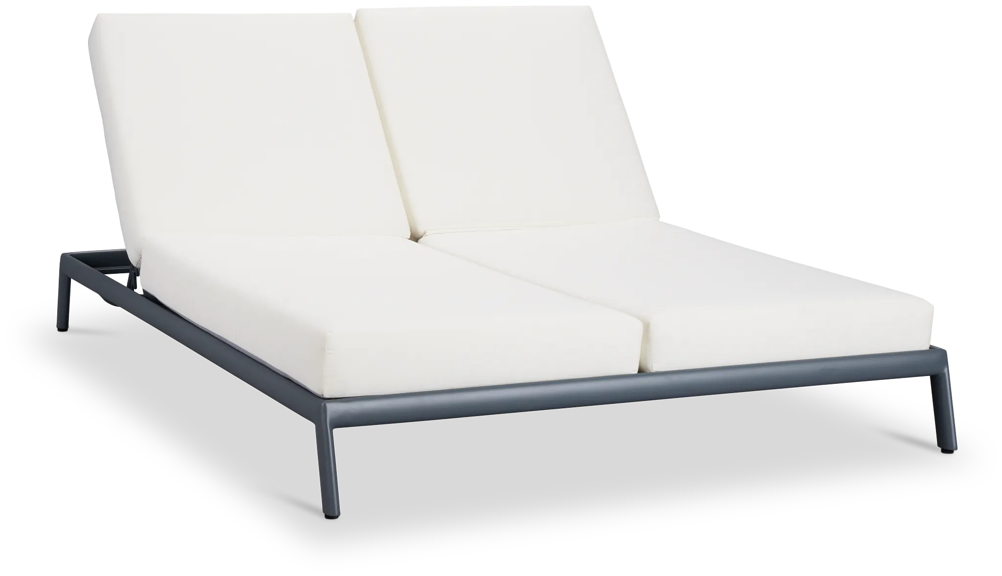 Tortuga Gray White Double Cushion Chaise