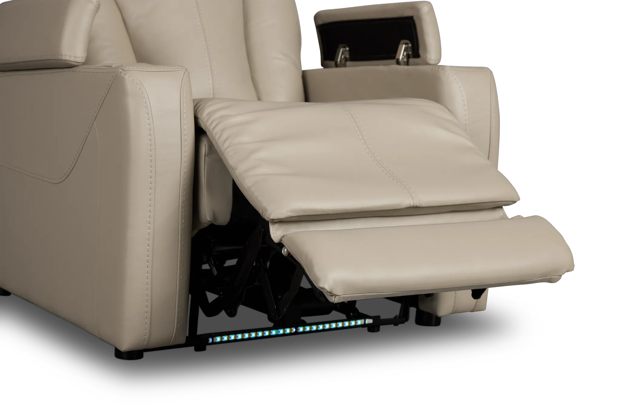 Optimus Beige Lthr/vinyl Power Recliner