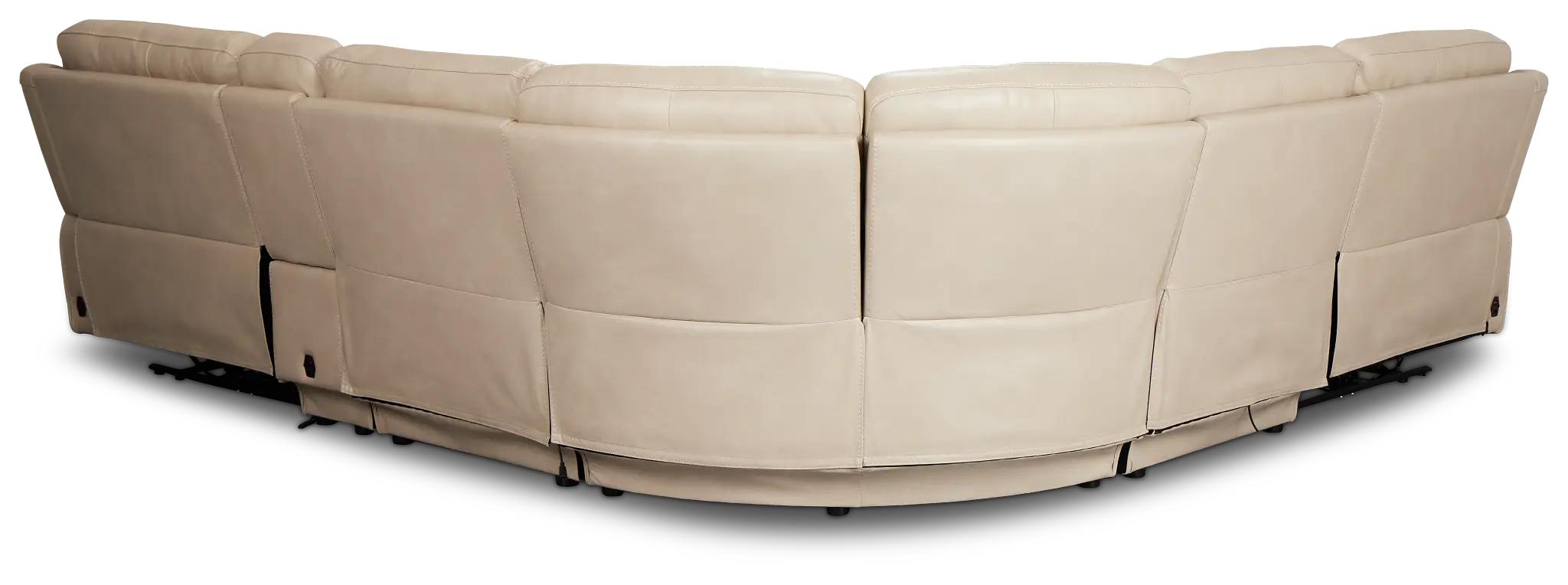 Benji Light Beige Lthr/vinyl Medium Dual Power 2-arm Reclining Sectional Benji Light Beige Lthr/vinyl Medium Dual Power 2-arm Reclining Sectional