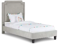Whitney Taupe Uph Platform Bed