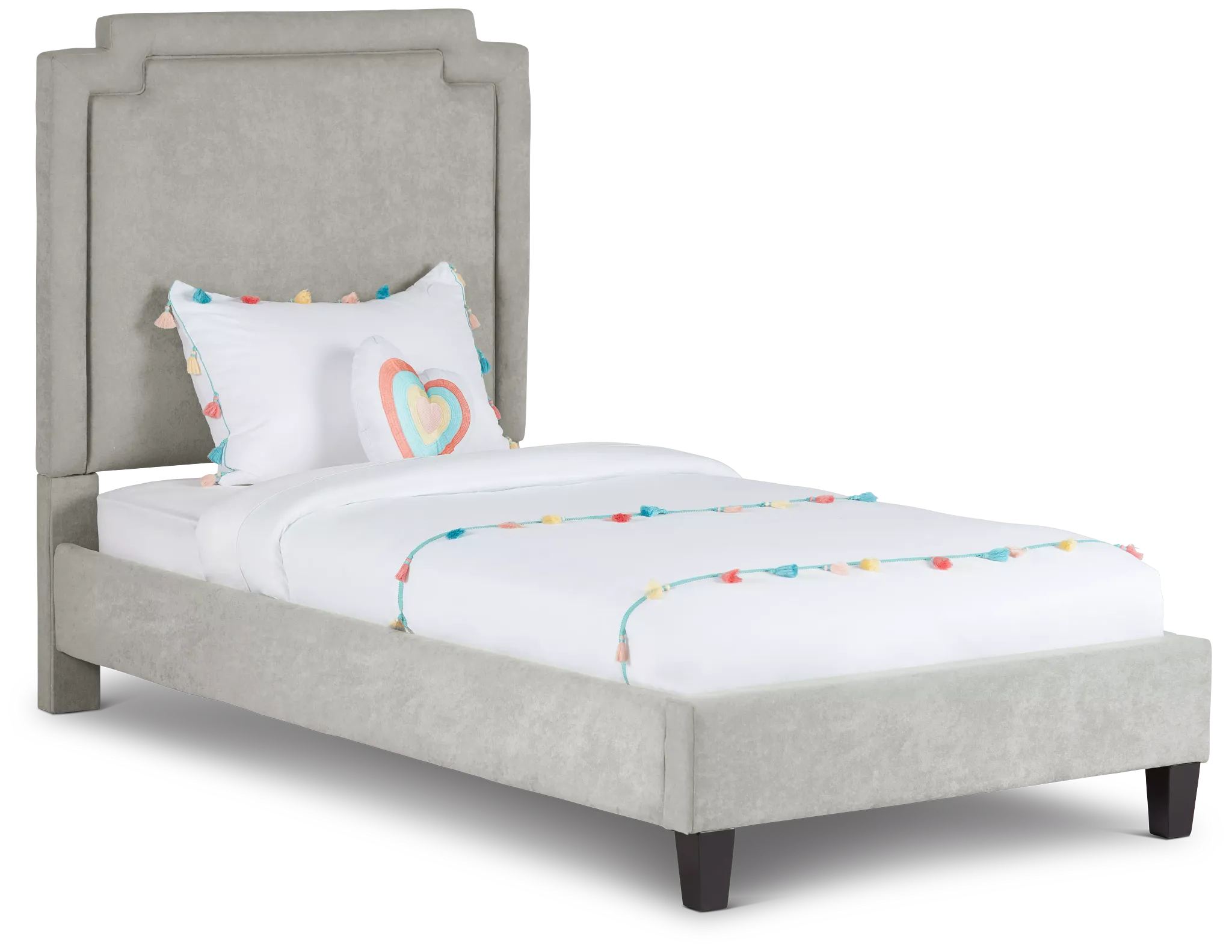 Whitney Taupe Uph Platform Bed