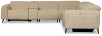 Reyna Beige Micro Large Dual Power Reclining Two-arm Sectional