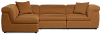 Aria Medium Brown Micro Immersive 4-piece Modular Sectional W/2 Speakers