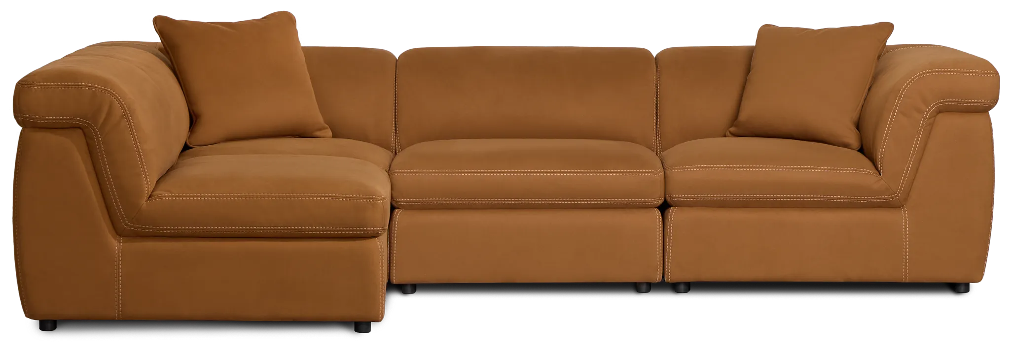 Aria Medium Brown Micro Immersive 4-piece Modular Sectional W/2 Speakers