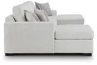 Blakely White Fabric Double Chaise Sleeper Storage Sectional