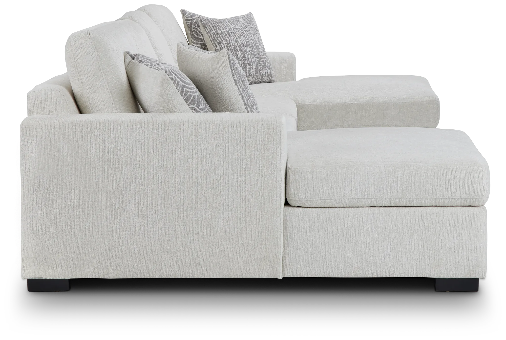 Blakely White Fabric Double Chaise Sleeper Storage Sectional