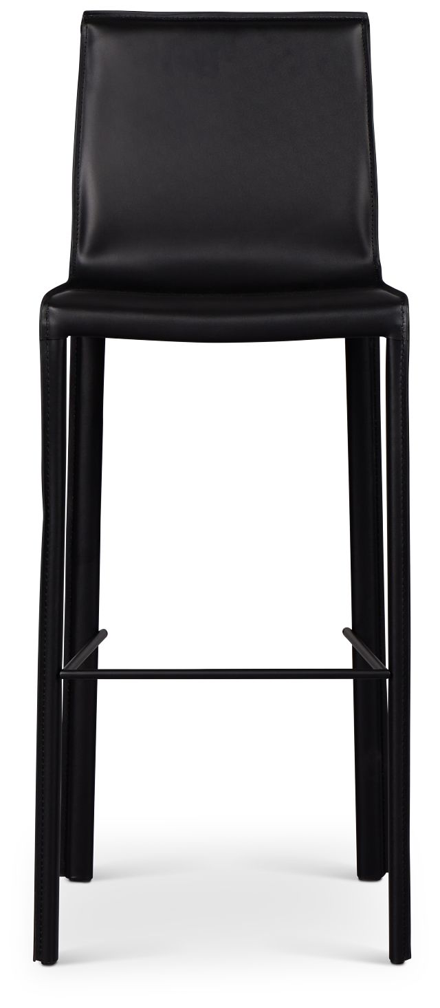 Lugo Black 30" Upholstered Barstool