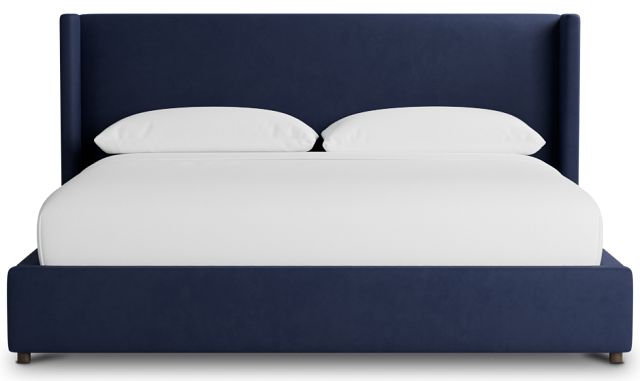 Captiva Joya Dark Blue 48" Upholstered Shelter Bed