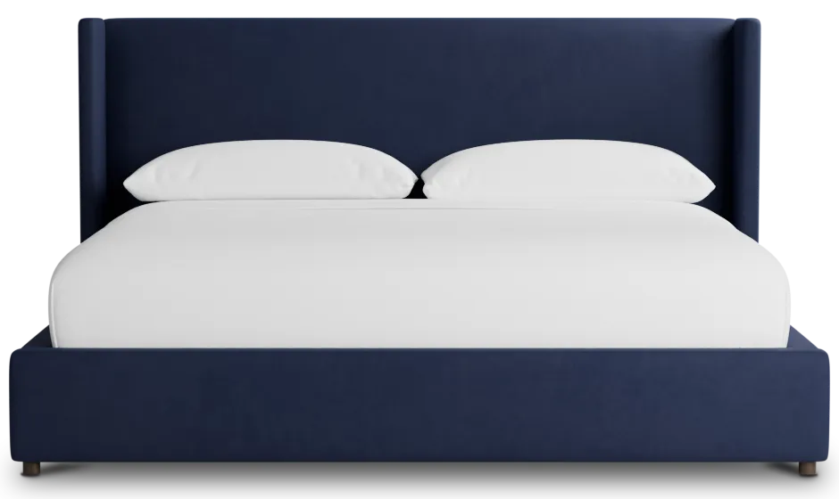 Captiva Joya Dark Blue 48" Upholstered Shelter Bed