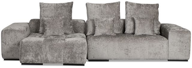 Skylar Gray Fabric Left Chaise Sectional