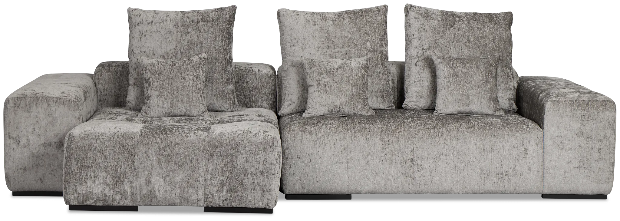Skylar Gray Fabric Left Chaise Sectional