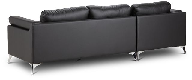 Gianna Black Micro Left Chaise Sectional