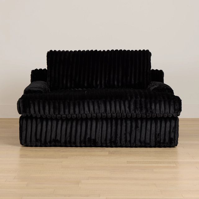 Teddy Black Fabric Chaise