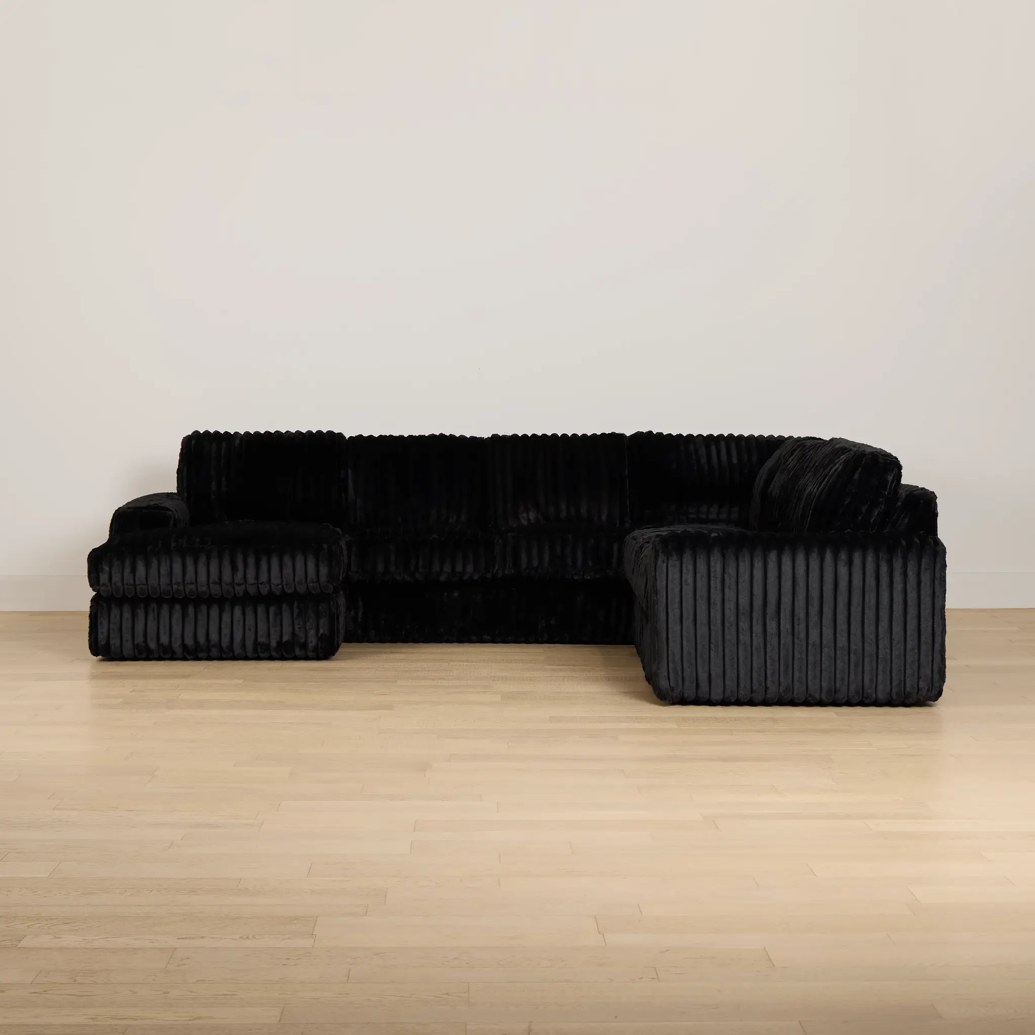 Teddy Black Fabric Medium Left Chaise Sectional Teddy Black Fabric Medium Left Chaise Sectional