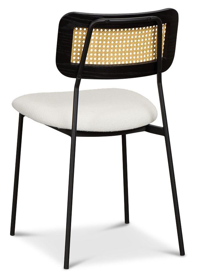 Lynden White Woven Upholstered Side Chair