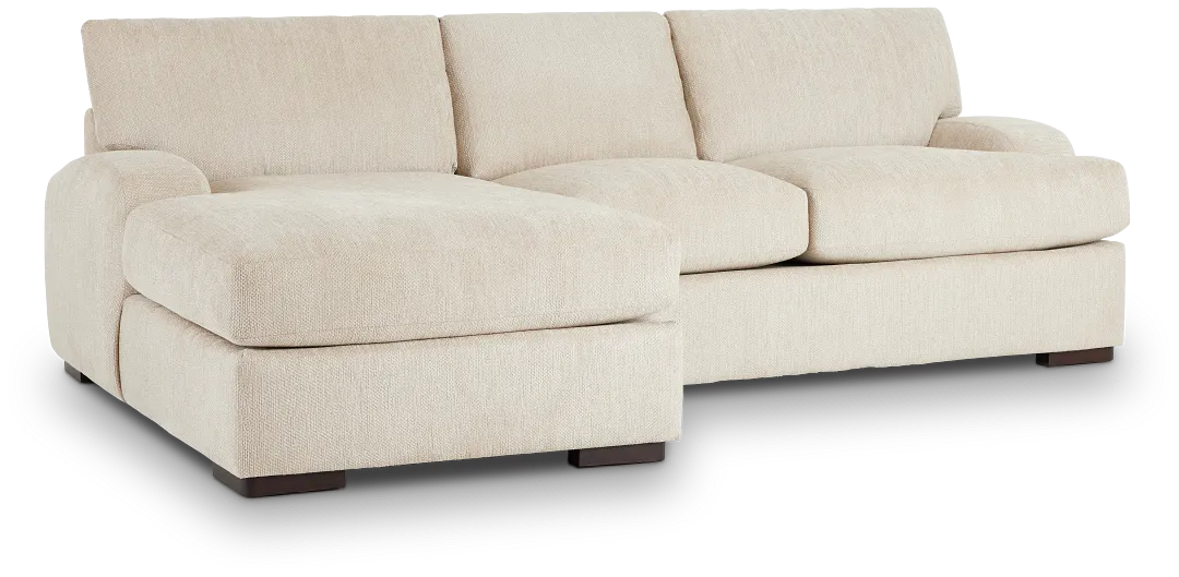 Alpha Beige Fabric Left Chaise Sectional